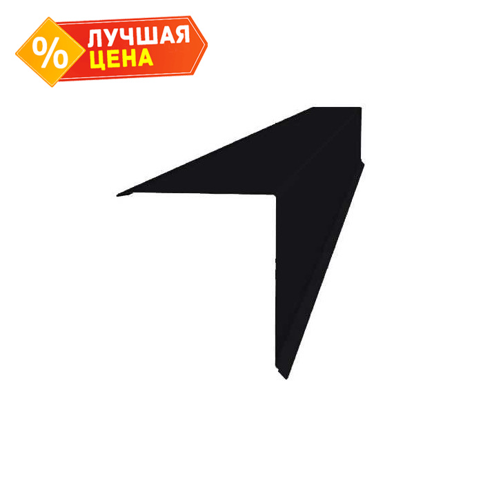 Планка конька односкатной кровли 160x160 0,45 Drap RAL 9005 черный