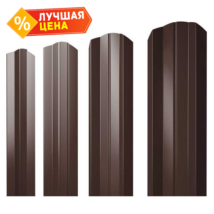 Штакетник М-образный В фигурный Grand Line 0,45 Drap TwinColor RAL8017 Шоколад