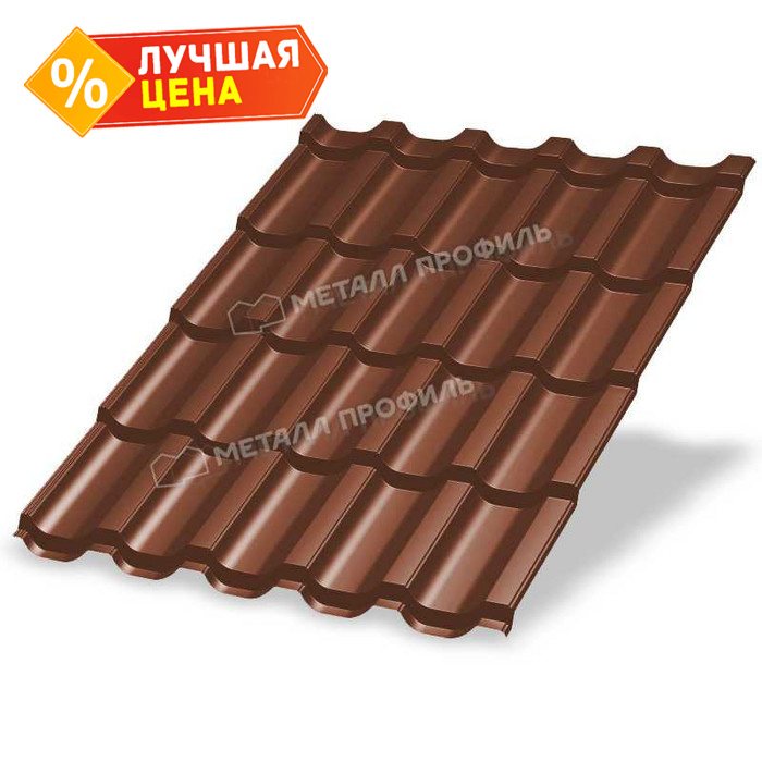 Металлочерепица Металл-Профиль Трамонтана-ML 0,5 VikingMP® E RAL 8004 Коричневая медь