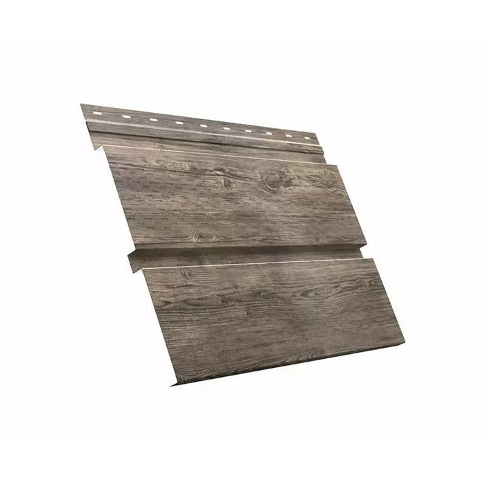 Софит металлический полная перфорация 0,45 Print Premium Silver Wood